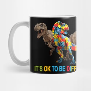 Autism Dinosaur It's Ok To Be Different Autism Awareness Mug